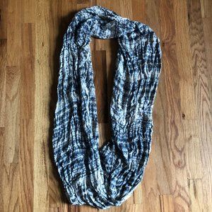 Blue Patterned Infinity Scarf